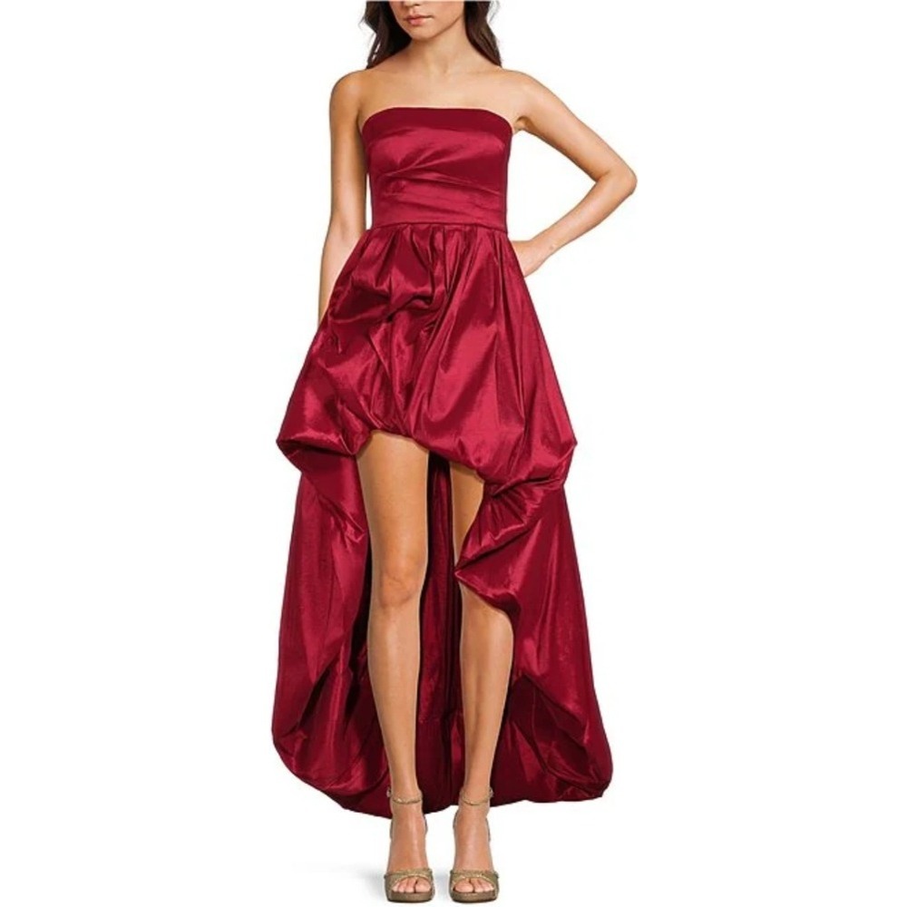B. Darlin Burgundy Strapless‎ High Low Party Dress Size 3/4 Formal Cocktail